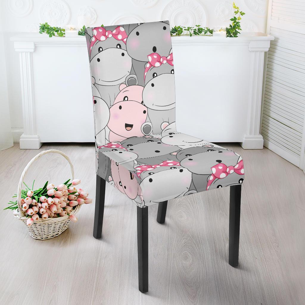 Hippo Cute Print Pattern Chair Cover-grizzshop