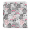 Hippo Cute Print Pattern Duvet Cover Bedding Set-grizzshop