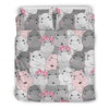 Hippo Cute Print Pattern Duvet Cover Bedding Set-grizzshop