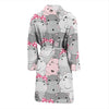 Hippo Cute Print Pattern Men Long Robe-grizzshop