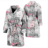 Hippo Cute Print Pattern Men Long Robe-grizzshop