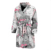 Hippo Cute Print Pattern Men Long Robe-grizzshop