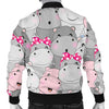 Hippo Cute Print Pattern Men's Bomber Jacket-grizzshop