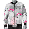 Hippo Cute Print Pattern Men's Bomber Jacket-grizzshop