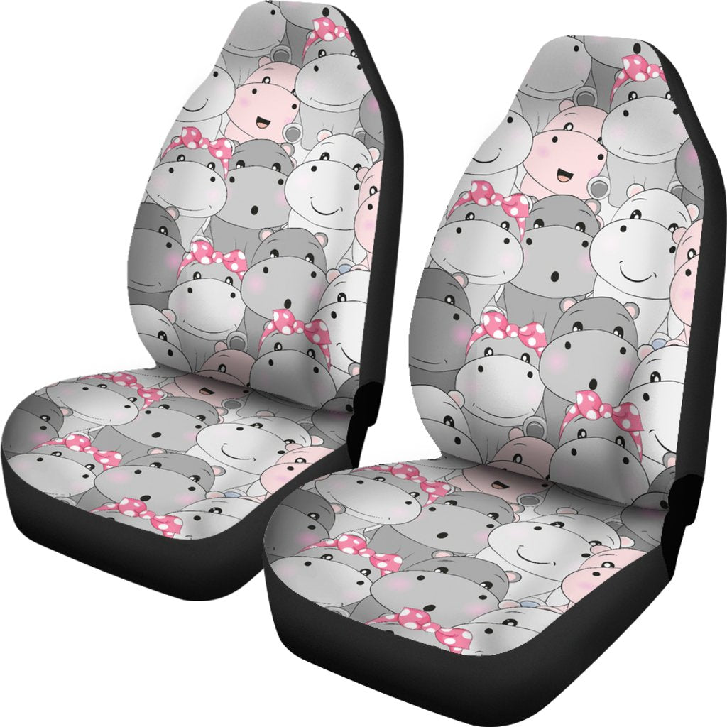 Hippo Cute Print Pattern Universal Fit Car Seat Covers-grizzshop