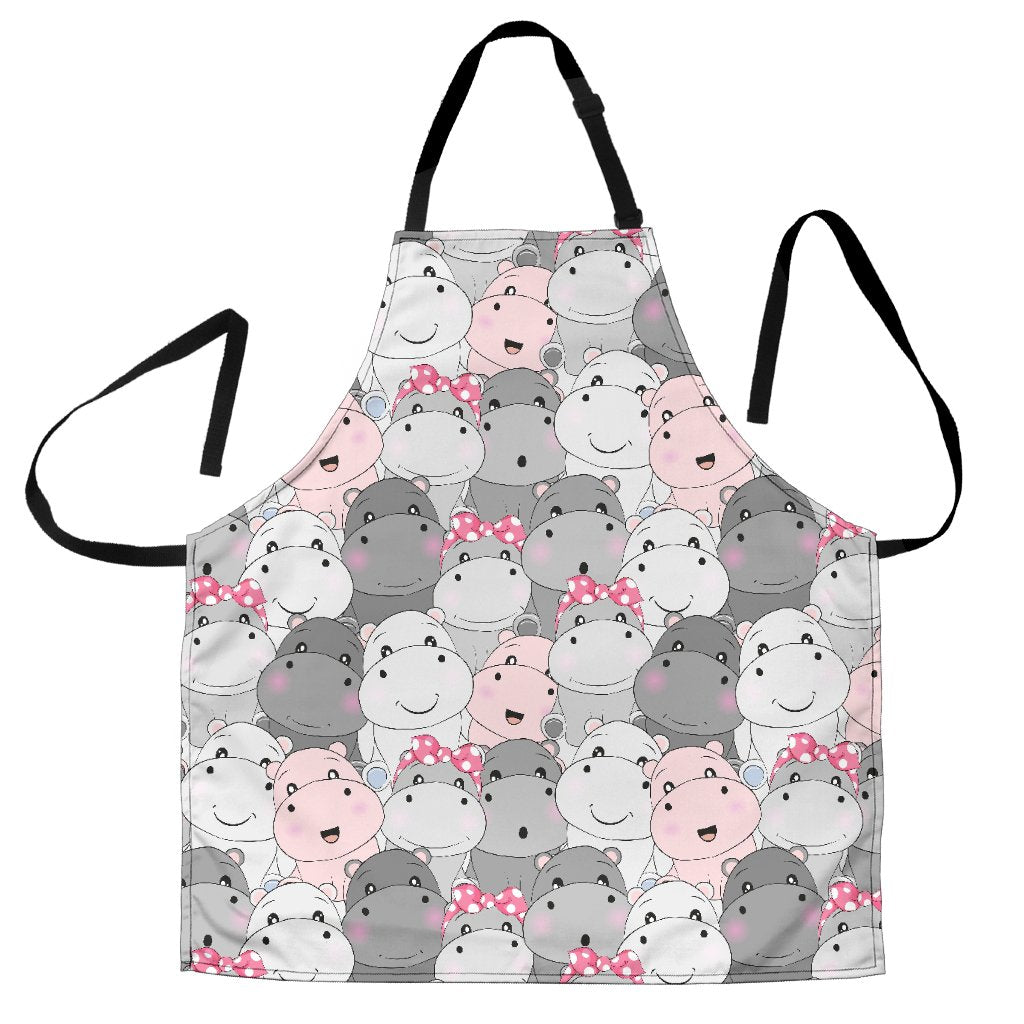 Hippo Cute Print Pattern Women's Apron-grizzshop