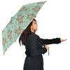 Hippo Floral Pattern Print Automatic Foldable Umbrella-grizzshop