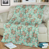 Hippo Floral Pattern Print Blanket-grizzshop