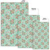 Hippo Floral Pattern Print Floor Mat-grizzshop