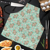 Hippo Floral Pattern Print Men's Apron-grizzshop