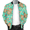 Hippo Floral Pattern Print Men's Bomber Jacket-grizzshop