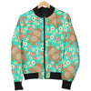 Hippo Floral Pattern Print Men's Bomber Jacket-grizzshop