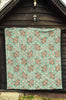 Hippo Floral Pattern Print Quilt-grizzshop