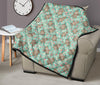 Hippo Floral Pattern Print Quilt-grizzshop