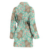 Hippo Floral Pattern Print Women Long Robe-grizzshop