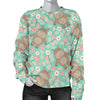 Hippo Floral Pattern Print Women's Sweatshirt-grizzshop