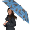 Hippo Pattern Print Automatic Foldable Umbrella-grizzshop