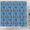 Hippo Pattern Print Bathroom Shower Curtain-grizzshop