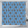 Hippo Pattern Print Bathroom Shower Curtain-grizzshop