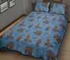 Hippo Pattern Print Bed Set Quilt-grizzshop