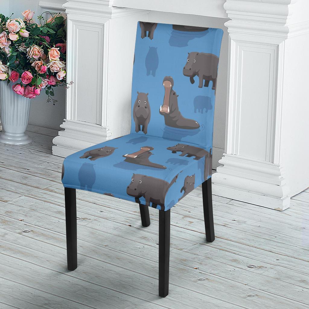 Hippo Pattern Print Chair Cover-grizzshop