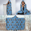 Hippo Pattern Print Hooded Blanket-grizzshop