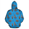 Hippo Pattern Print Men Women Pullover Hoodie-grizzshop