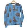 Hippo Pattern Print Women's Sweatshirt-grizzshop