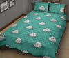 Hippo Print Pattern Bed Set Quilt-grizzshop