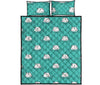 Hippo Print Pattern Bed Set Quilt-grizzshop