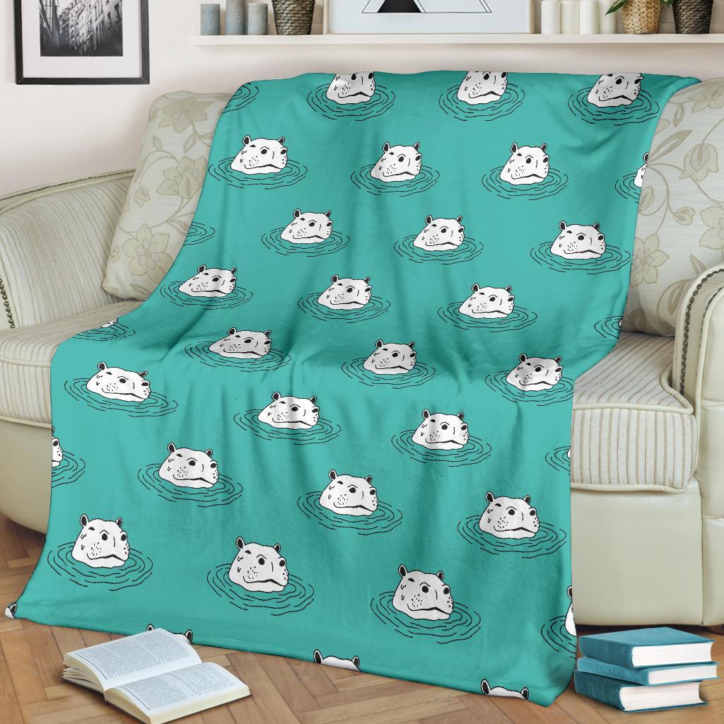 Hippo Print Pattern Blanket-grizzshop