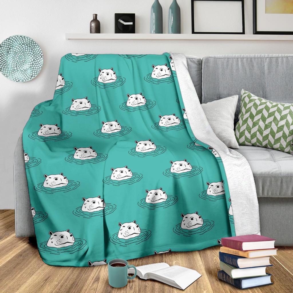 Hippo Print Pattern Blanket-grizzshop