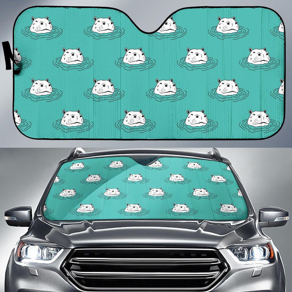 Hippo Print Pattern Car Sun Shade-grizzshop