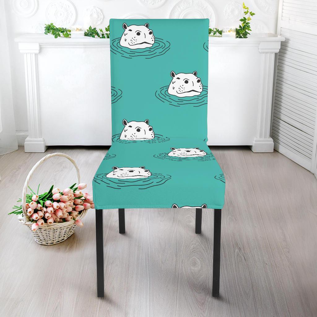 Hippo Print Pattern Chair Cover-grizzshop