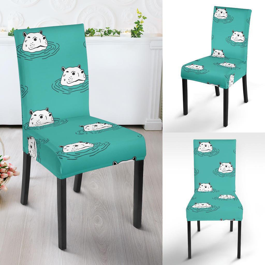 Hippo Print Pattern Chair Cover-grizzshop