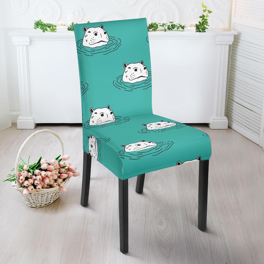 Hippo Print Pattern Chair Cover-grizzshop