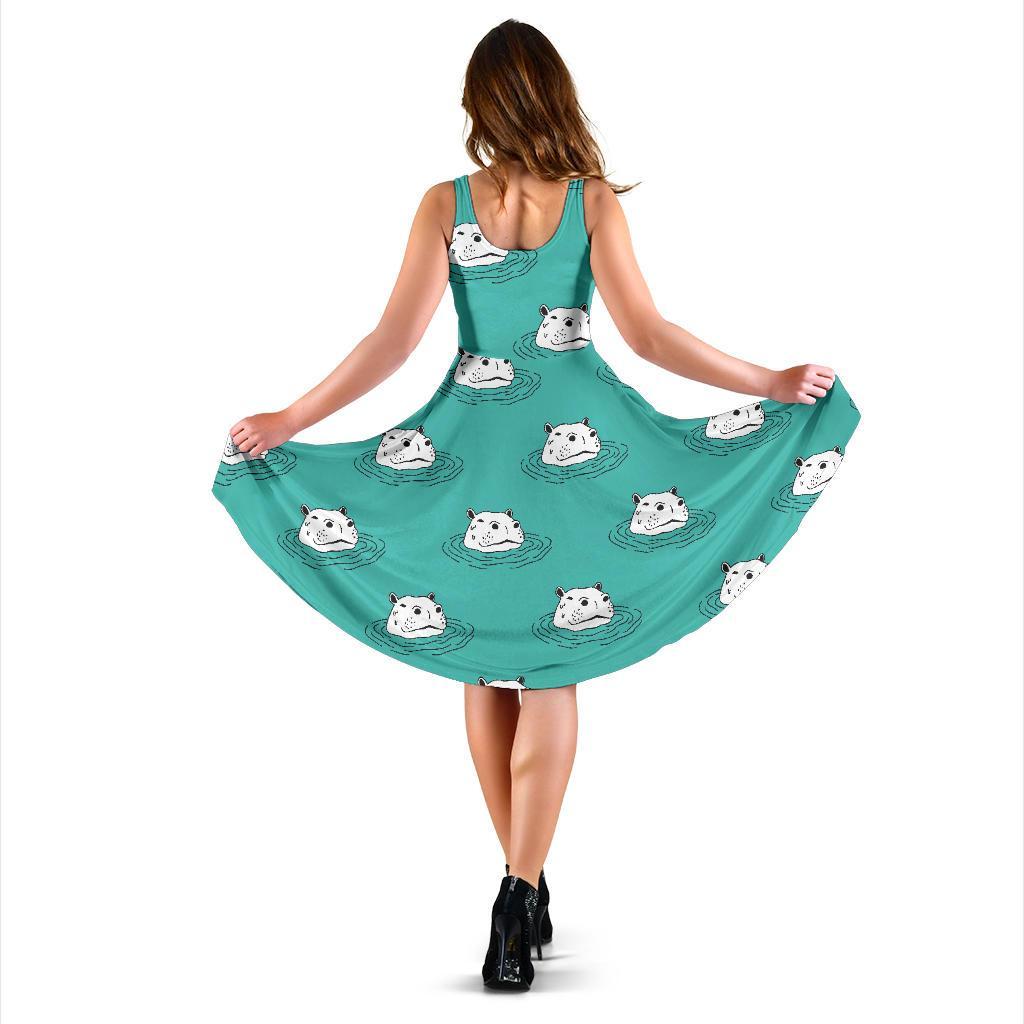 Hippo Print Pattern Dress-grizzshop