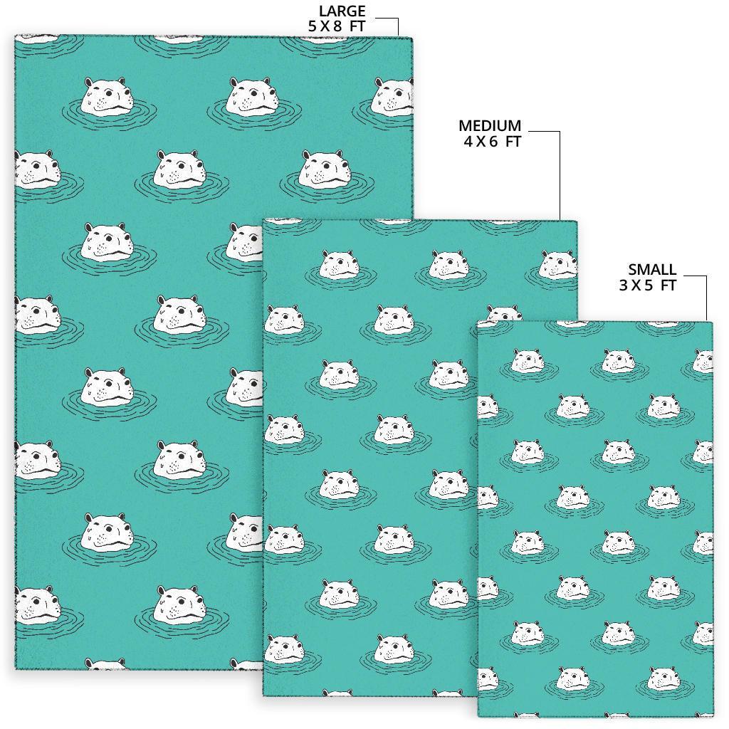 Hippo Print Pattern Floor Mat-grizzshop
