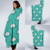 Hippo Print Pattern Hooded Blanket-grizzshop