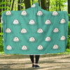 Hippo Print Pattern Hooded Blanket-grizzshop