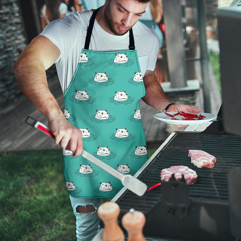 Hippo Print Pattern Men's Apron-grizzshop