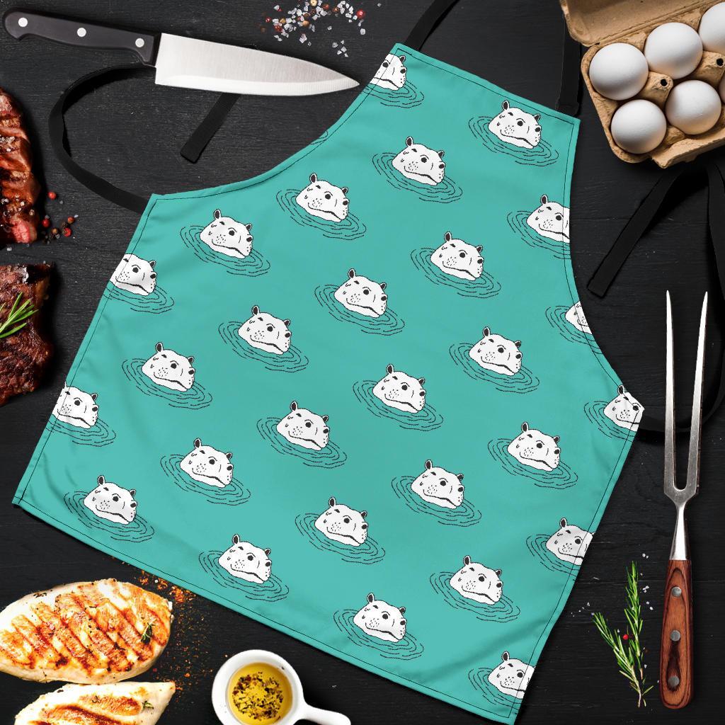 Hippo Print Pattern Men's Apron-grizzshop