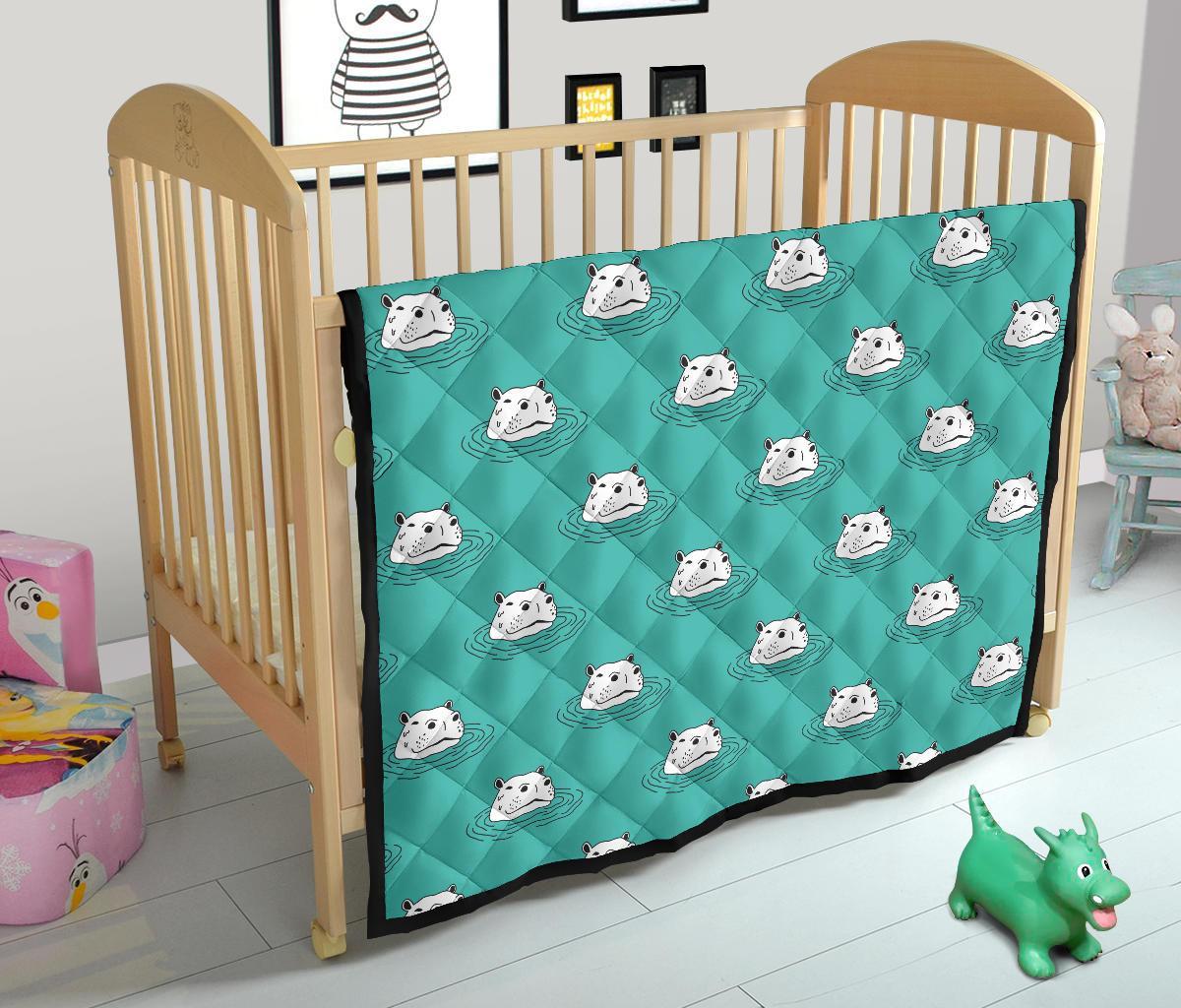 Hippo Print Pattern Quilt-grizzshop