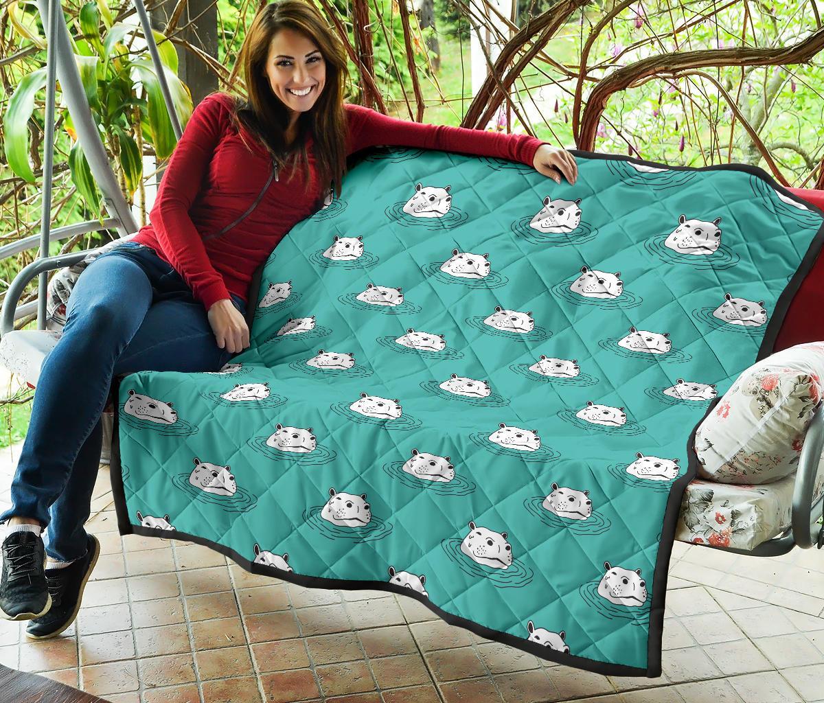 Hippo Print Pattern Quilt-grizzshop