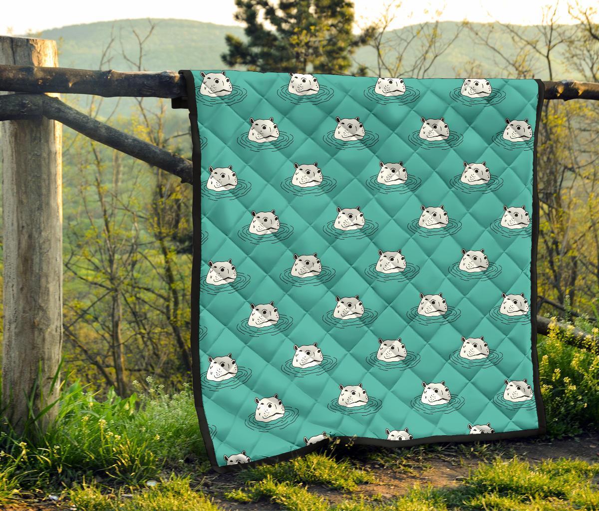 Hippo Print Pattern Quilt-grizzshop