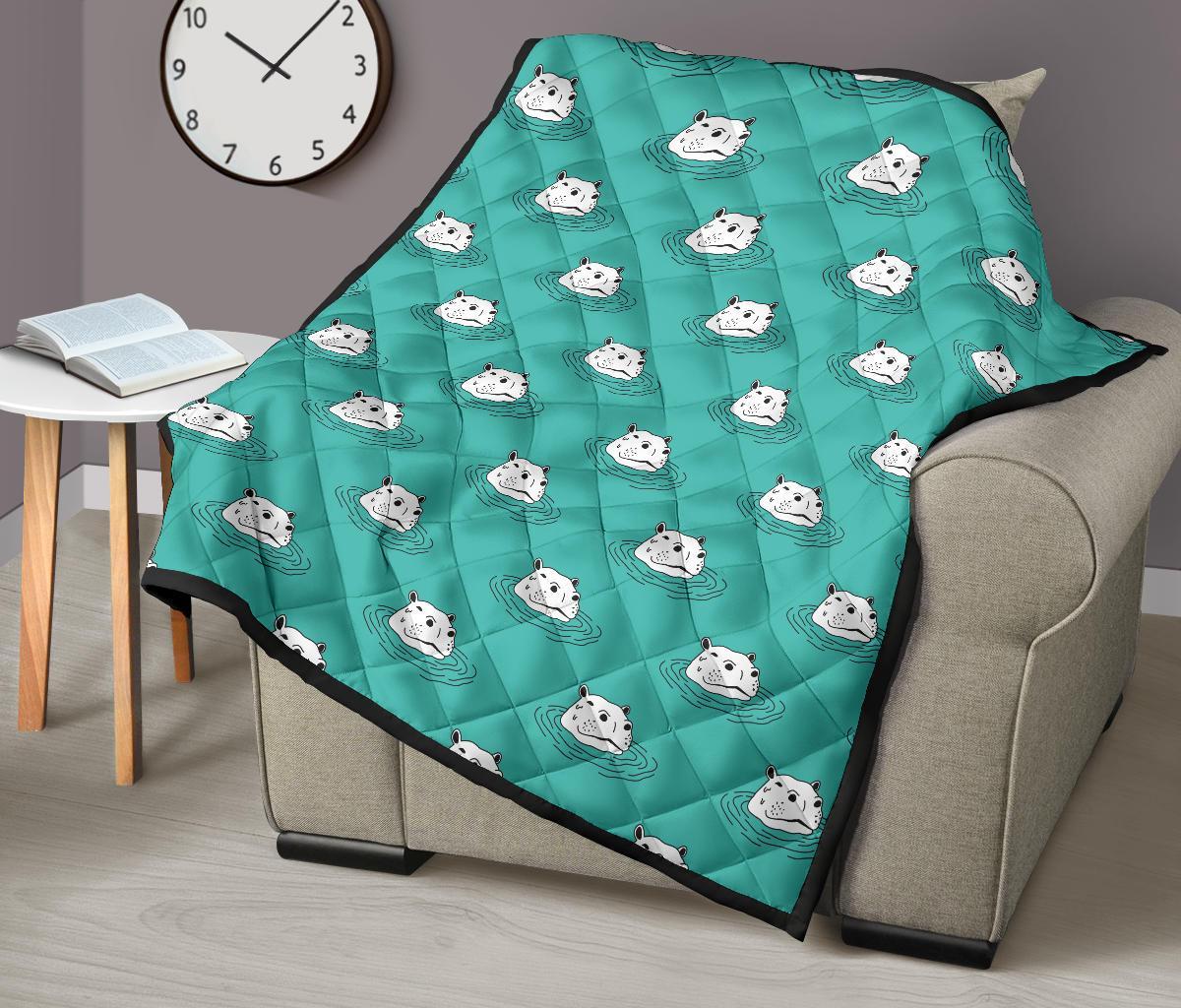 Hippo Print Pattern Quilt-grizzshop