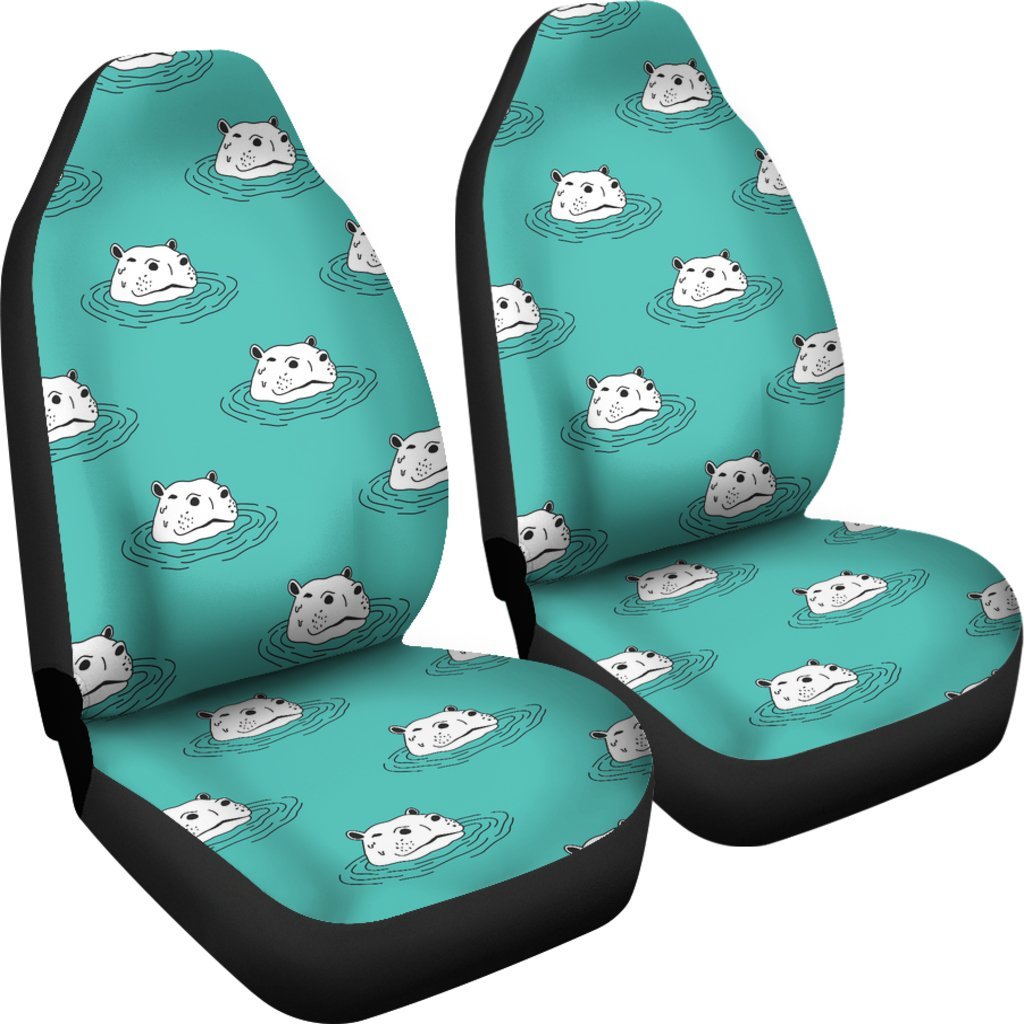 Hippo Print Pattern Universal Fit Car Seat Covers-grizzshop