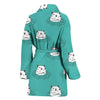 Hippo Print Pattern Women Long Robe-grizzshop