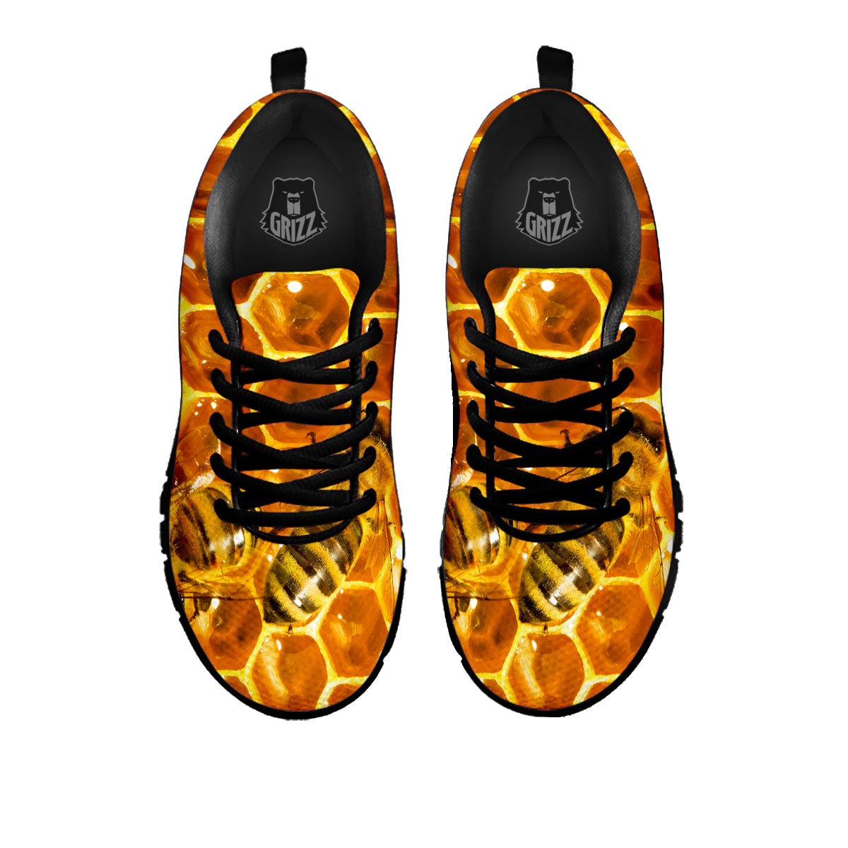Hive Honey Bee Print Black Sneaker-grizzshop