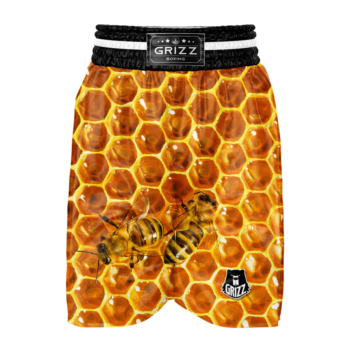 Hive Honey Bee Print Boxing Shorts-grizzshop